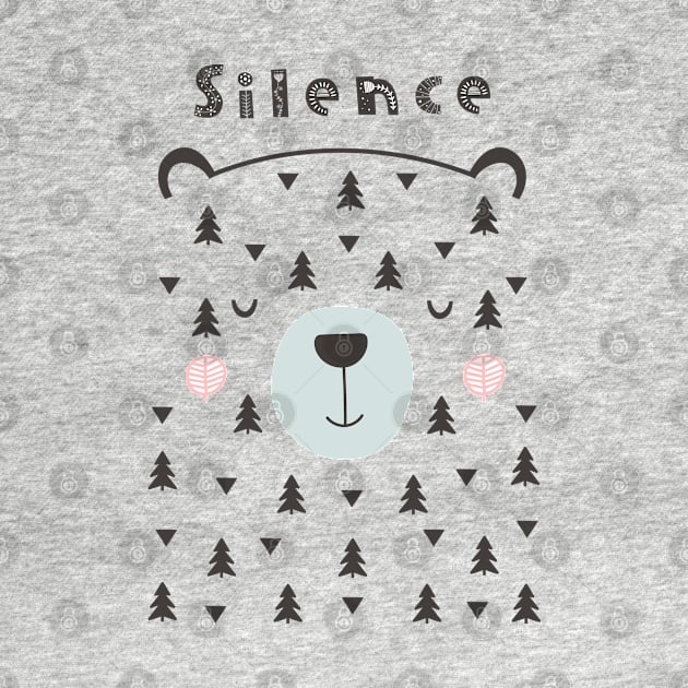 Slience Bear Kids Grils Teen Women Design by estelA_Sunday